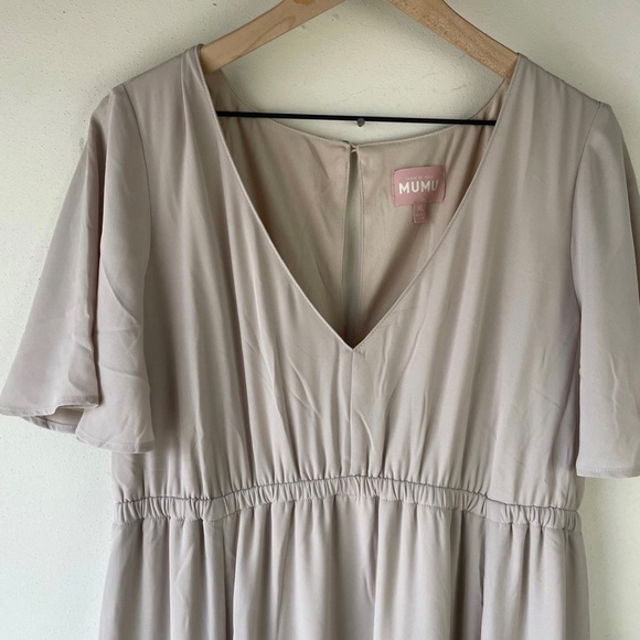 Show Me Your Mumu Emily Empire Maxi Dress Soft Beige NWT - Picture 7 of 10